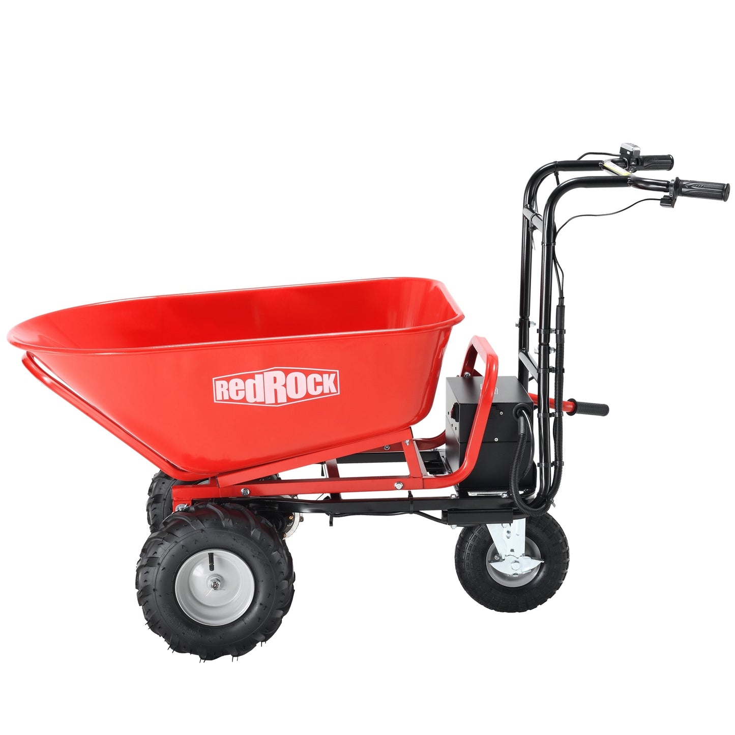 RedRock Wheelbarrow Utility Cart Electric Powered Cart 48V28Ah 500W Capacity 500lbs (230kg) Material Debris Hauler  1000lbs Towing