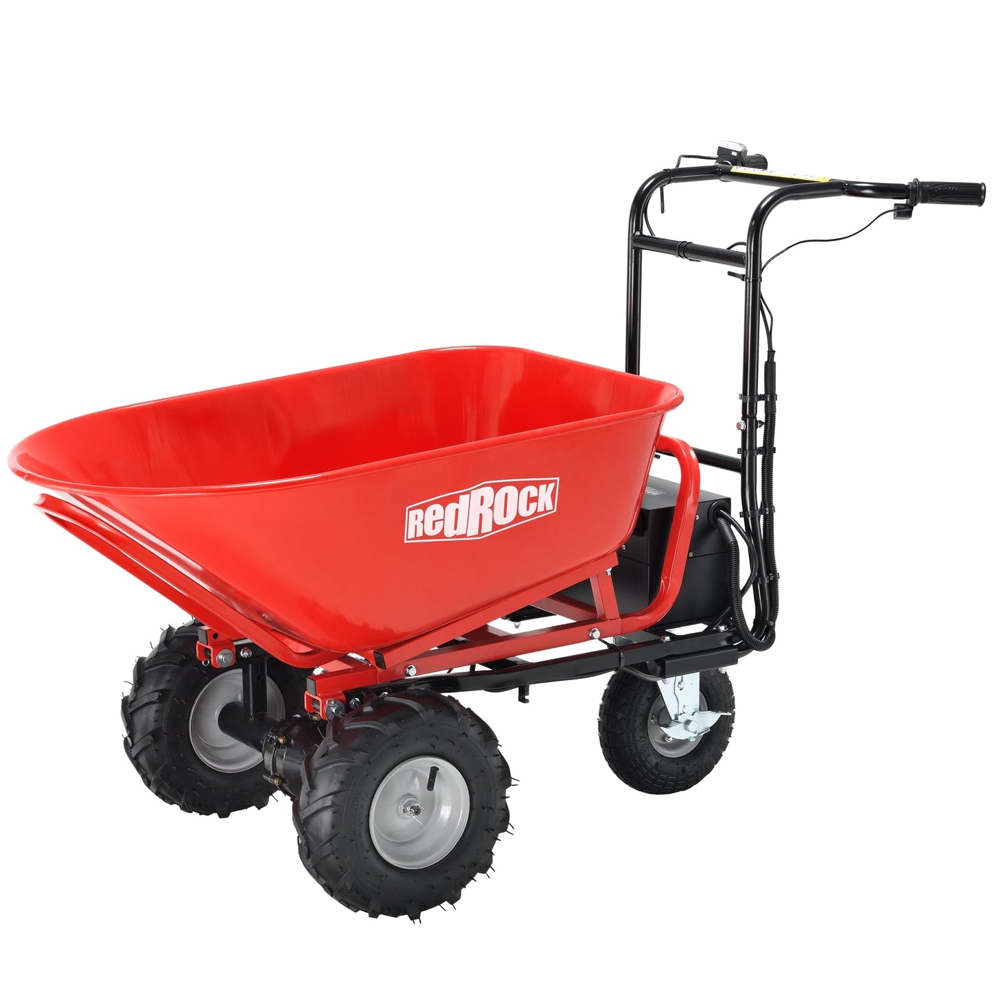 RedRock Wheelbarrow Utility Cart Electric Powered Cart 48V28Ah 500W Capacity 500lbs (230kg) Material Debris Hauler  1000lbs Towing