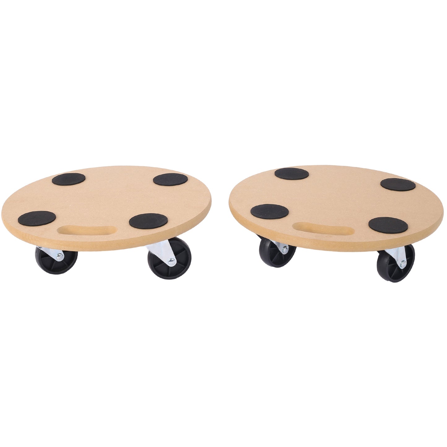 Furniture Moving Dolly, Heavy Duty Wood Rolling Mover with Wheels for Piano Couch Fridge Heavy Items, Securely Holds 500 Lbs (2pcs 15" Round Platform)