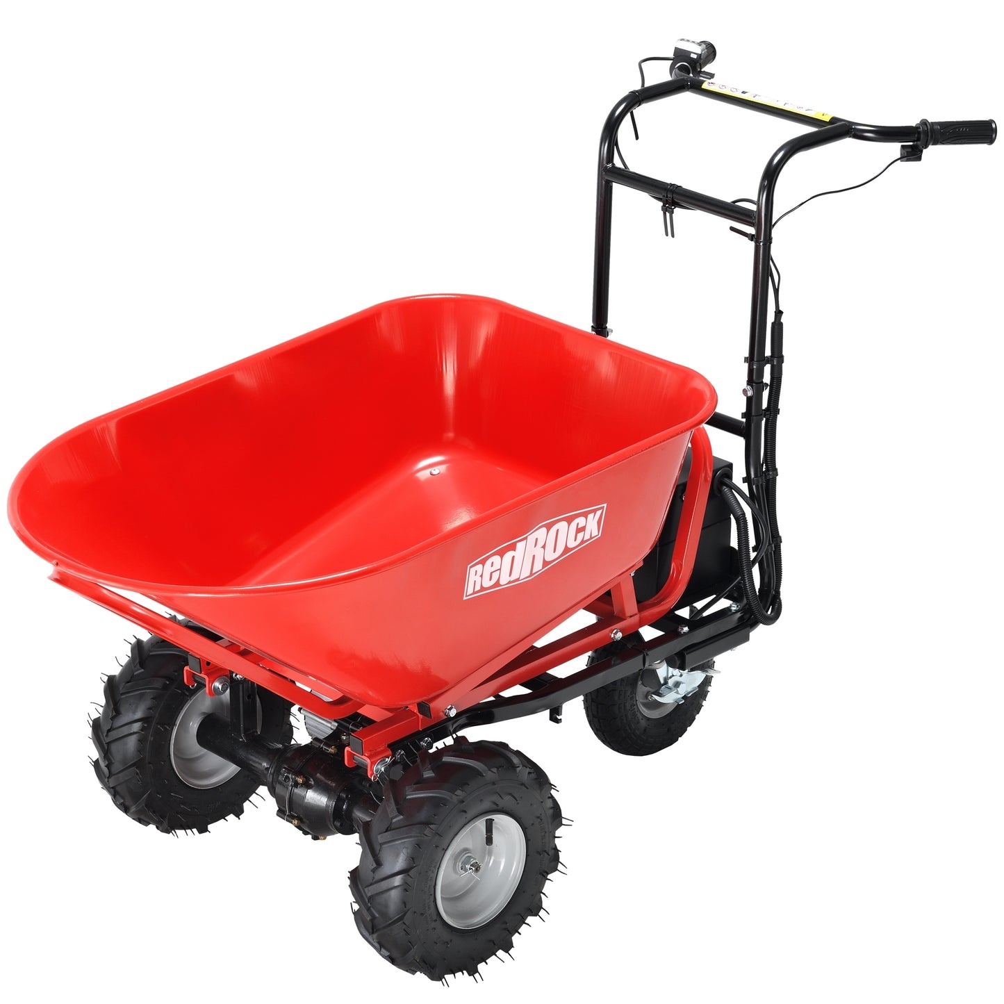 RedRock Wheelbarrow Utility Cart Electric Powered Cart 48V28Ah 500W Capacity 500lbs (230kg) Material Debris Hauler  1000lbs Towing