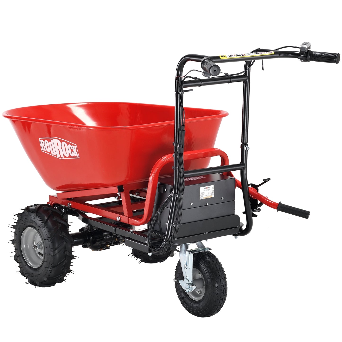 RedRock Wheelbarrow Utility Cart Electric Powered Cart 48V28Ah 500W Capacity 500lbs (230kg) Material Debris Hauler  1000lbs Towing