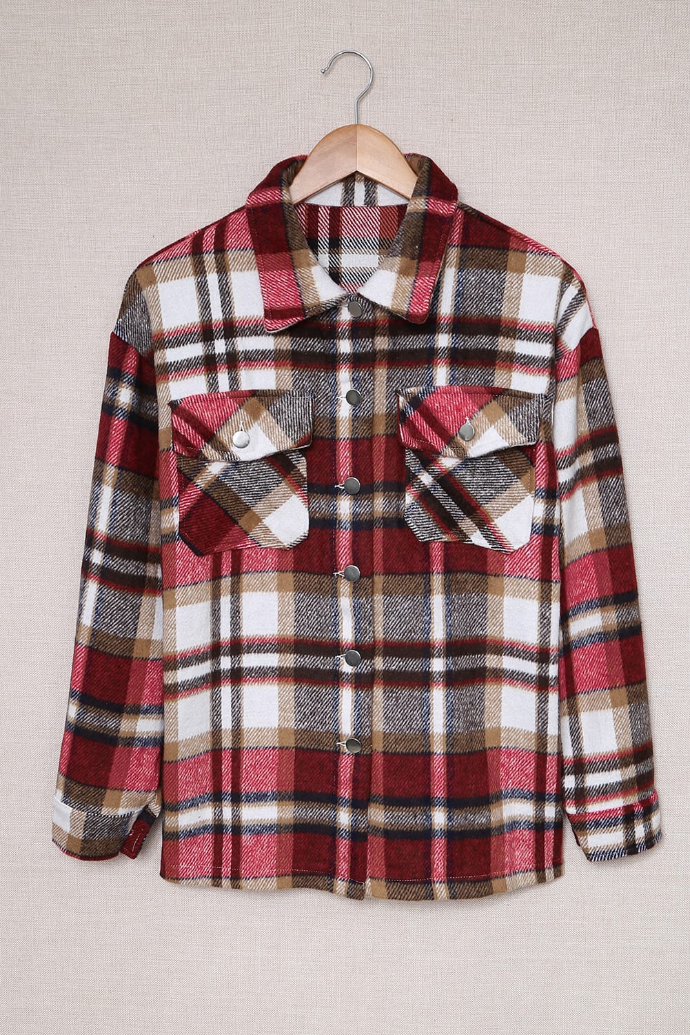 Keily Plaid Pocketed Shacket