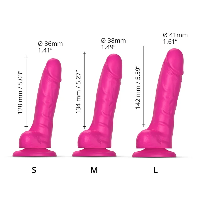 SLIDING SKIN REALISTIC DILDO FUCHSIA M